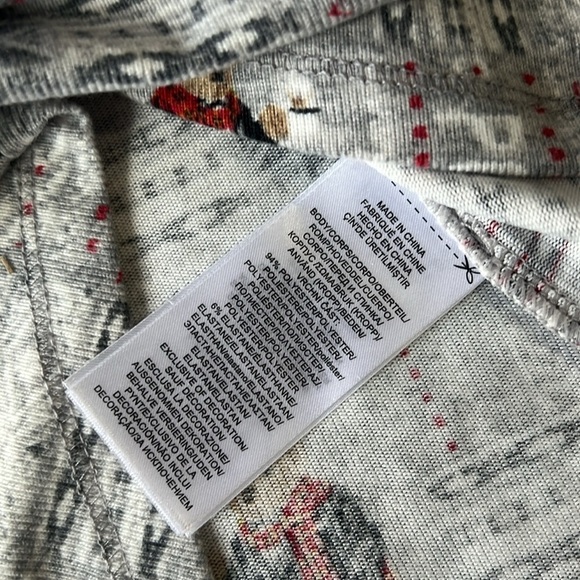 Polo Ralph Lauren Grey Fair Isle Polo Bear Winter Long Sleeve Soft Pajama Top - Picture 7 of 7